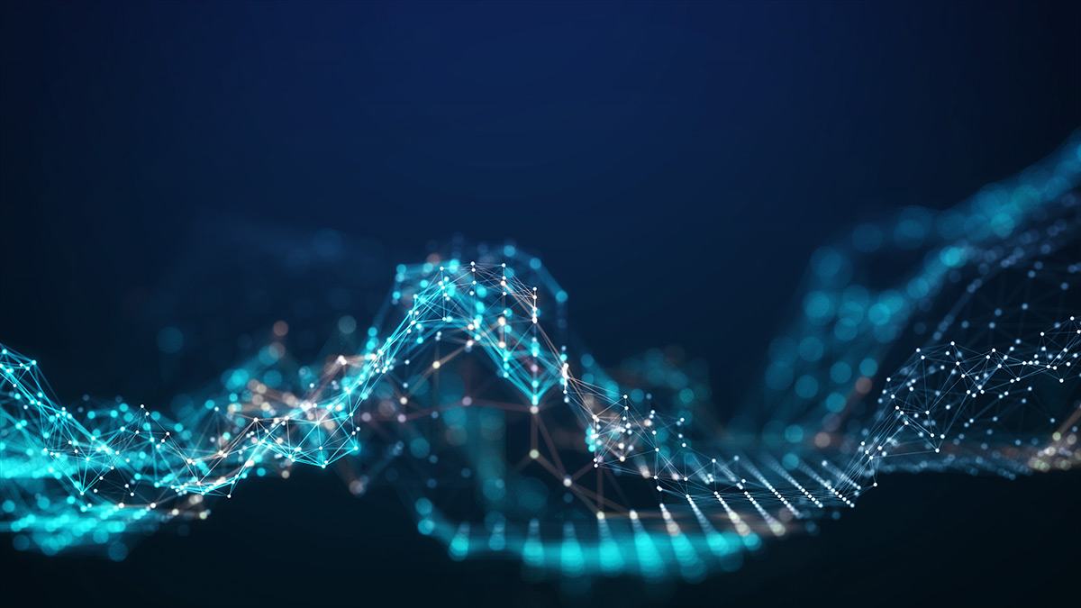 Abstract connected dots and lines